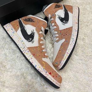 Air Jordan 1 Mid Special Edition - Brushstroke 100% Authentic size 10.5men